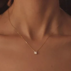 Isabel Bernard De la Paix Hanaé 14 karaat gouden collier met diamant 0.14 karaat Online