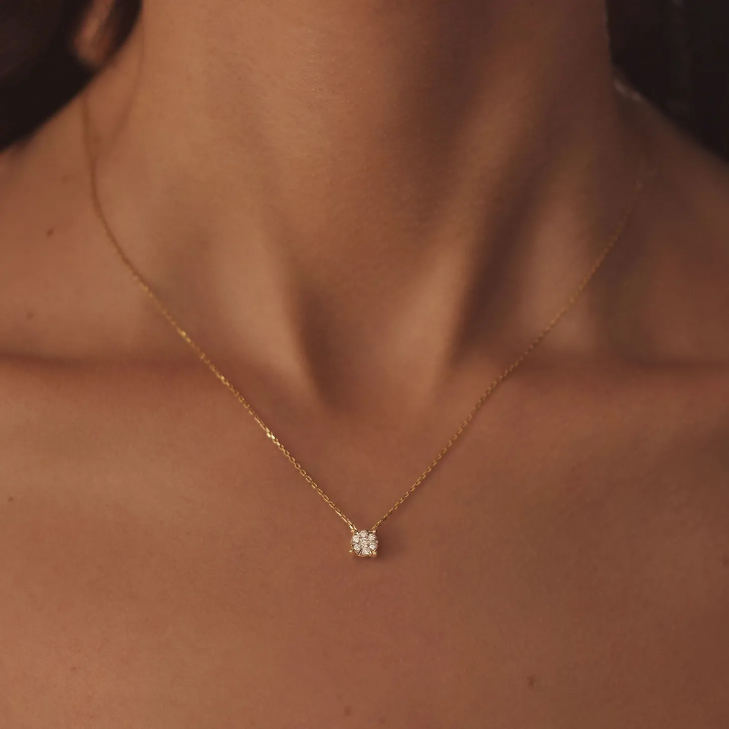 Isabel Bernard De la Paix Hanaé 14 karaat gouden collier met diamant 0.14 karaat Online