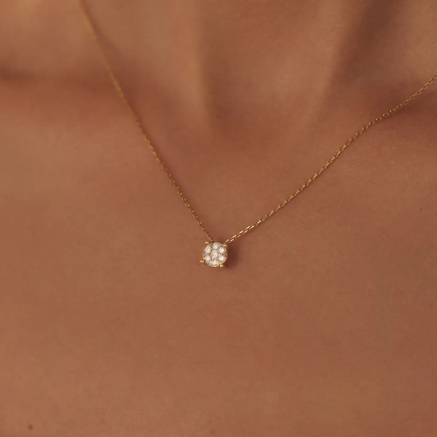 Isabel Bernard De la Paix Hanaé 14 karaat gouden collier met diamant 0.14 karaat Online