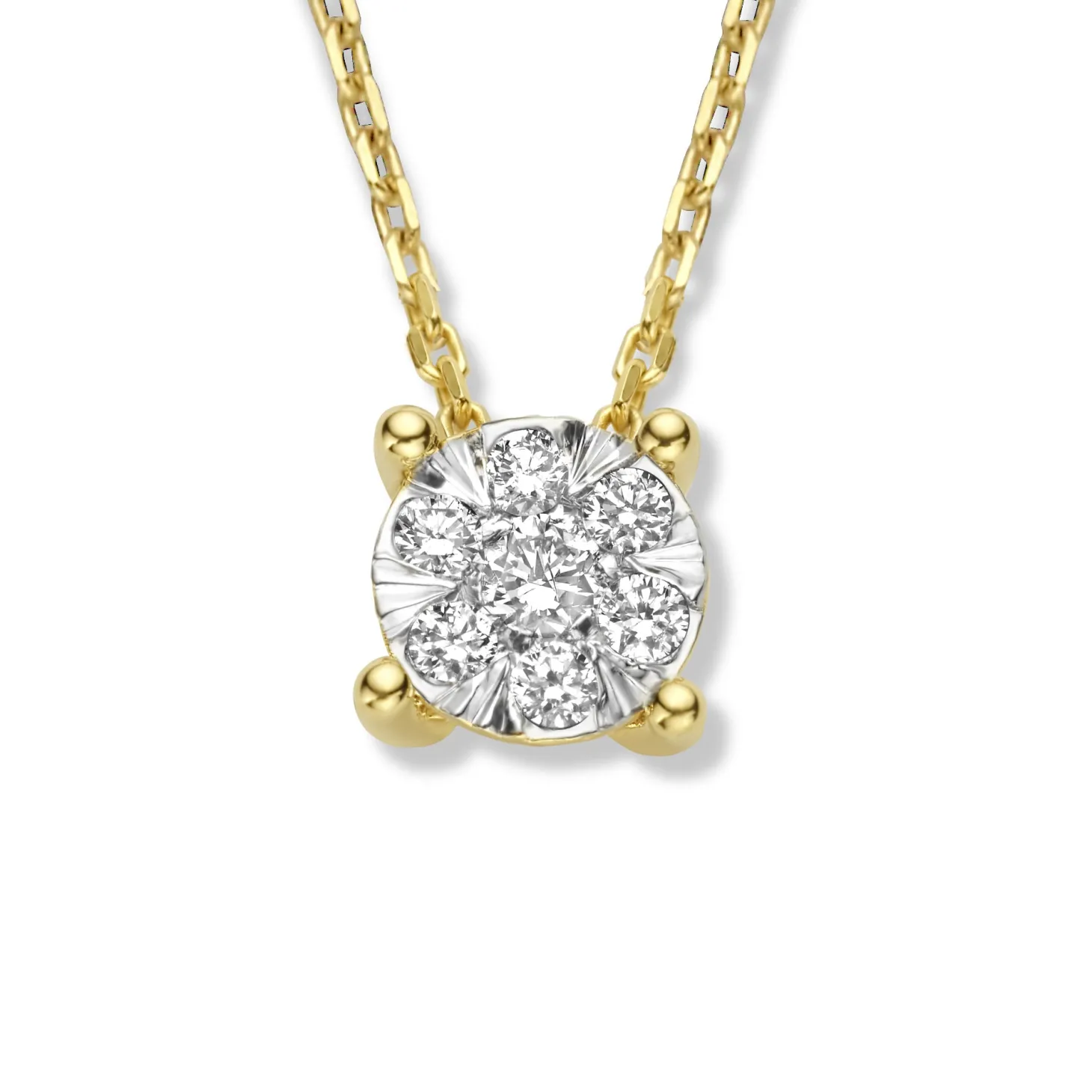 Isabel Bernard De la Paix Hanaé 14 karaat gouden collier met diamant 0.14 karaat Online