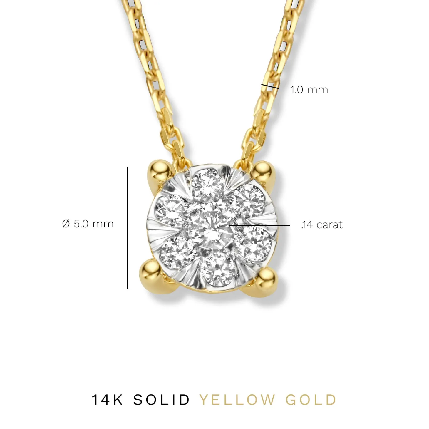 Isabel Bernard De la Paix Hanaé 14 karaat gouden collier met diamant 0.14 karaat Online