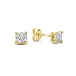 Isabel Bernard De la Paix Hanaé 14 karaat gouden oorknoppen met diamant 0.16 karaat Store
