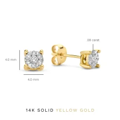 Isabel Bernard De la Paix Hanaé 14 karaat gouden oorknoppen met diamant 0.16 karaat Store