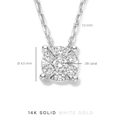 Isabel Bernard De la Paix Hanaé 14 karaat witgouden collier met diamant 0.08 karaat Clearance