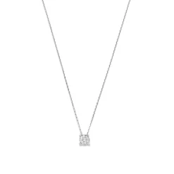 Isabel Bernard De la Paix Hanaé 14 karaat witgouden collier met diamant 0.14 karaat New