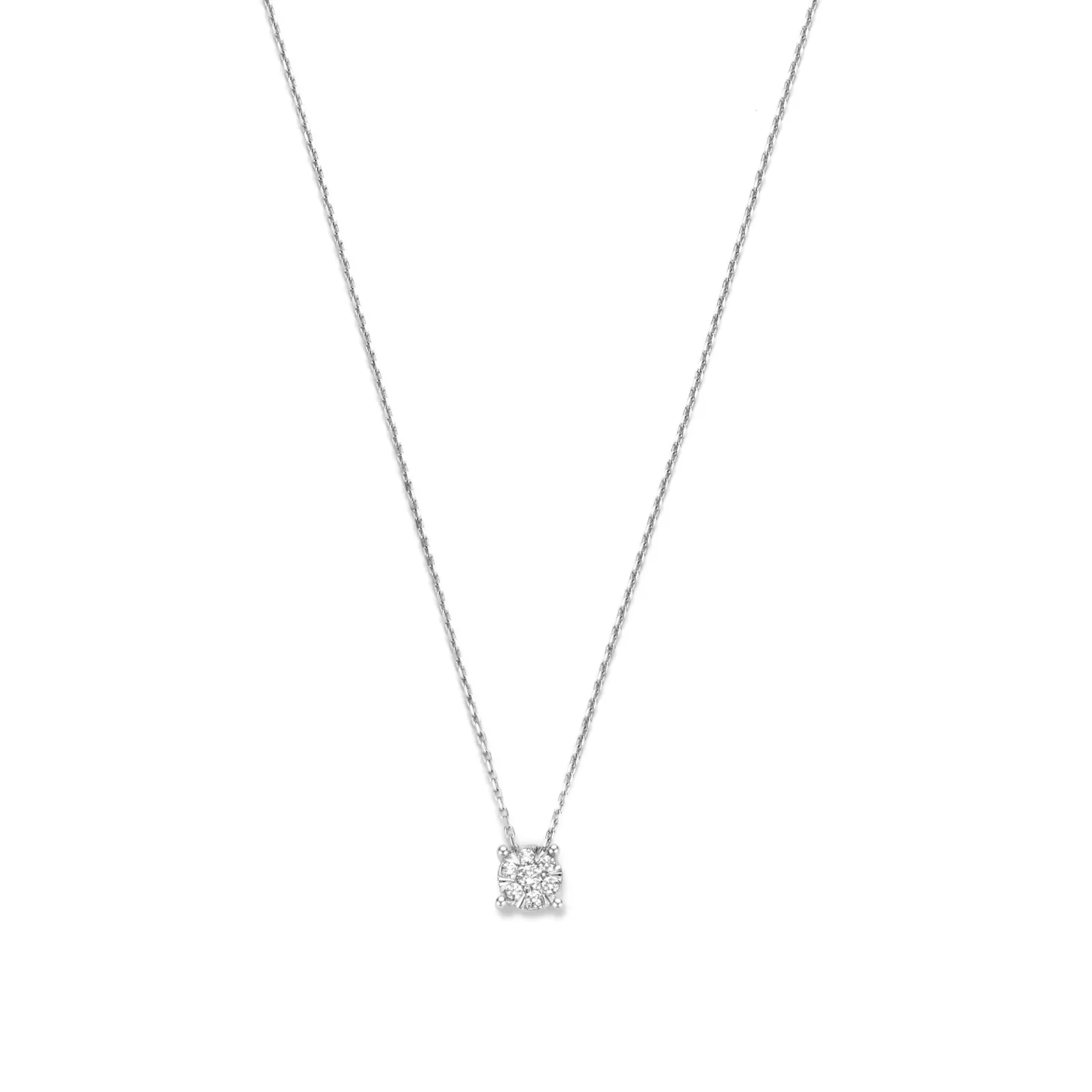 Isabel Bernard De la Paix Hanaé 14 karaat witgouden collier met diamant 0.14 karaat New