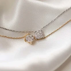 Isabel Bernard De la Paix Hanaé 14 karaat witgouden collier met diamant 0.14 karaat New
