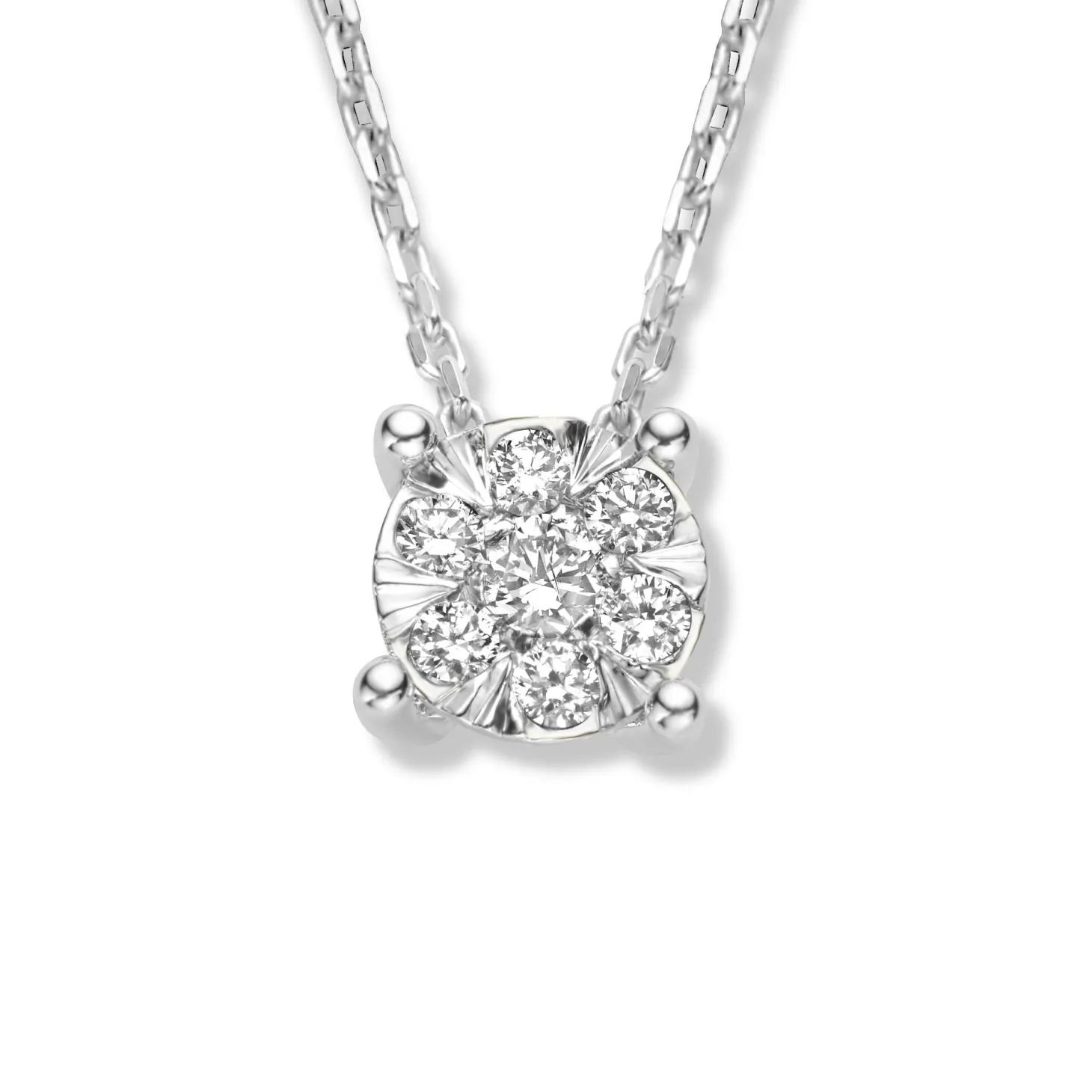 Isabel Bernard De la Paix Hanaé 14 karaat witgouden collier met diamant 0.14 karaat New