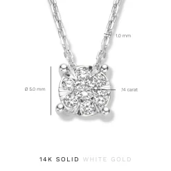 Isabel Bernard De la Paix Hanaé 14 karaat witgouden collier met diamant 0.14 karaat New