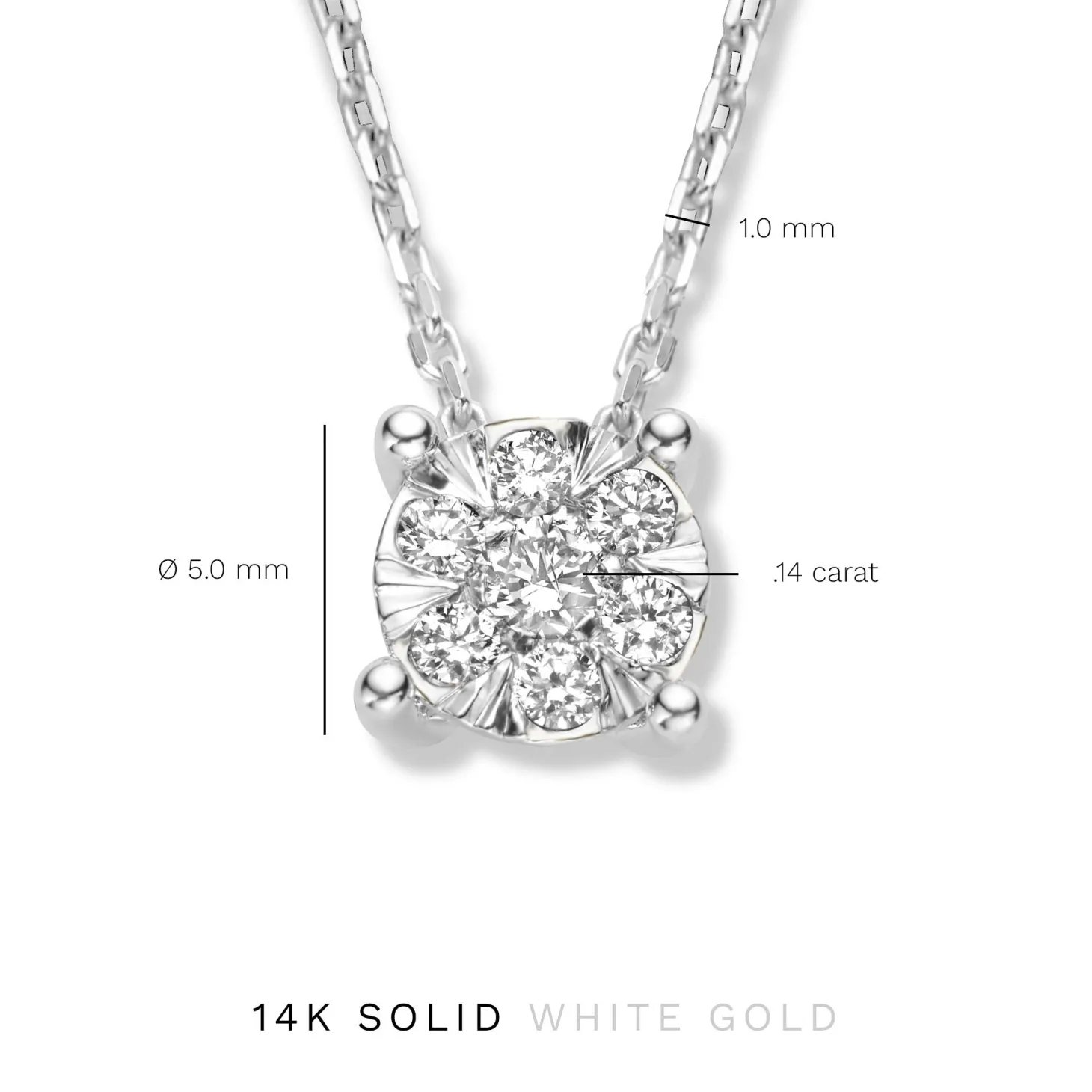 Isabel Bernard De la Paix Hanaé 14 karaat witgouden collier met diamant 0.14 karaat New