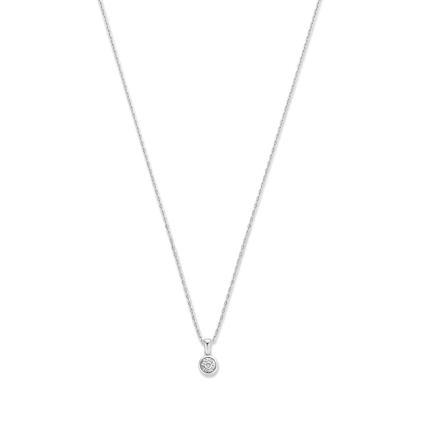 Isabel Bernard De la Paix Inaya 14 karaat witgouden collier met diamant 0.03 karaat Cheap