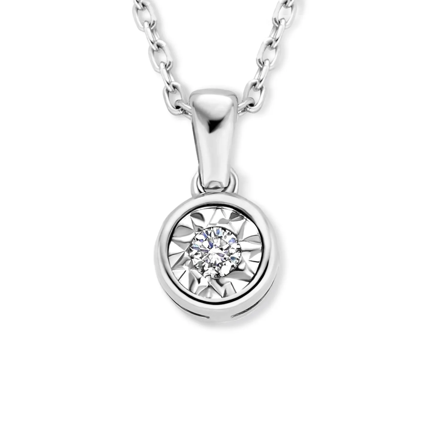 Isabel Bernard De la Paix Inaya 14 karaat witgouden collier met diamant 0.03 karaat Cheap