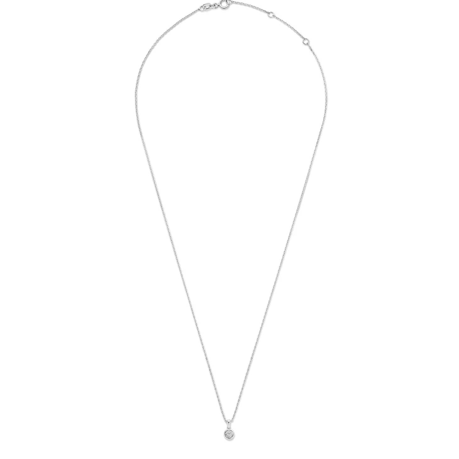 Isabel Bernard De la Paix Inaya 14 karaat witgouden collier met diamant 0.03 karaat Cheap