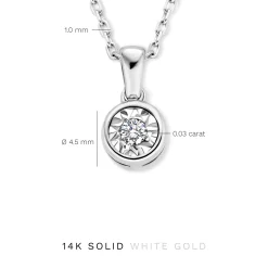 Isabel Bernard De la Paix Inaya 14 karaat witgouden collier met diamant 0.03 karaat Cheap