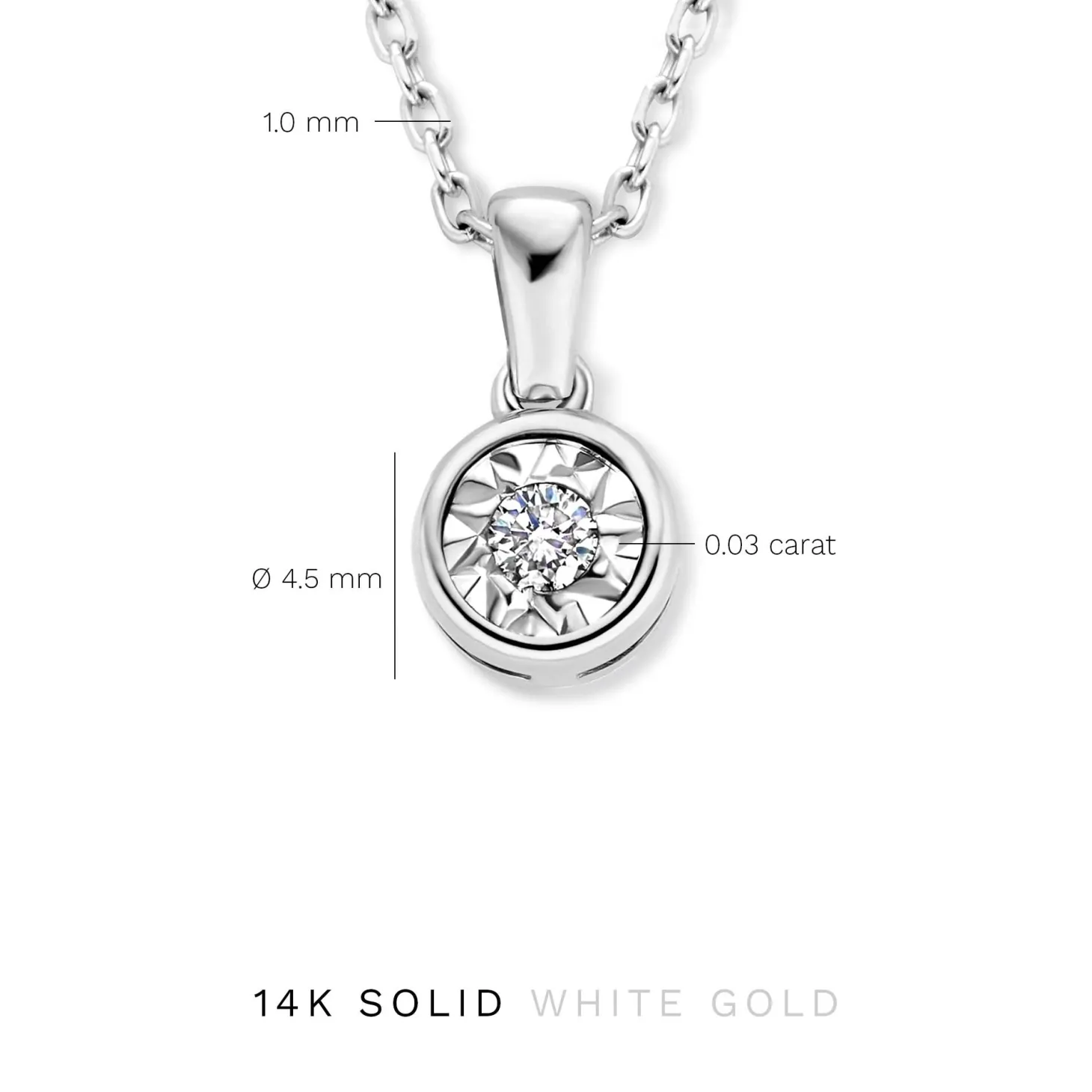 Isabel Bernard De la Paix Inaya 14 karaat witgouden collier met diamant 0.03 karaat Cheap
