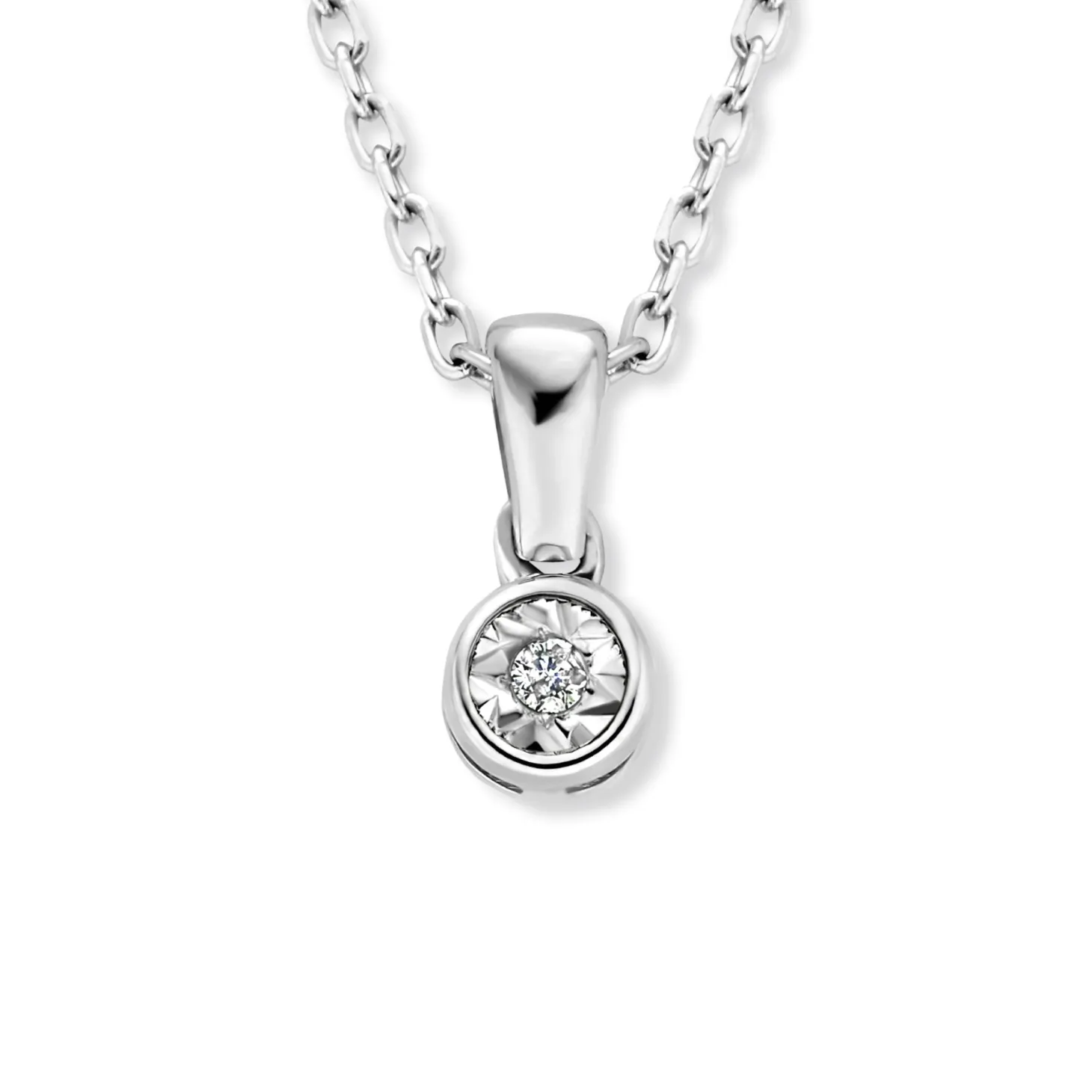 Isabel Bernard De la Paix Inaya 14 karaat witgouden collier met diamant 0.01 karaat Cheap