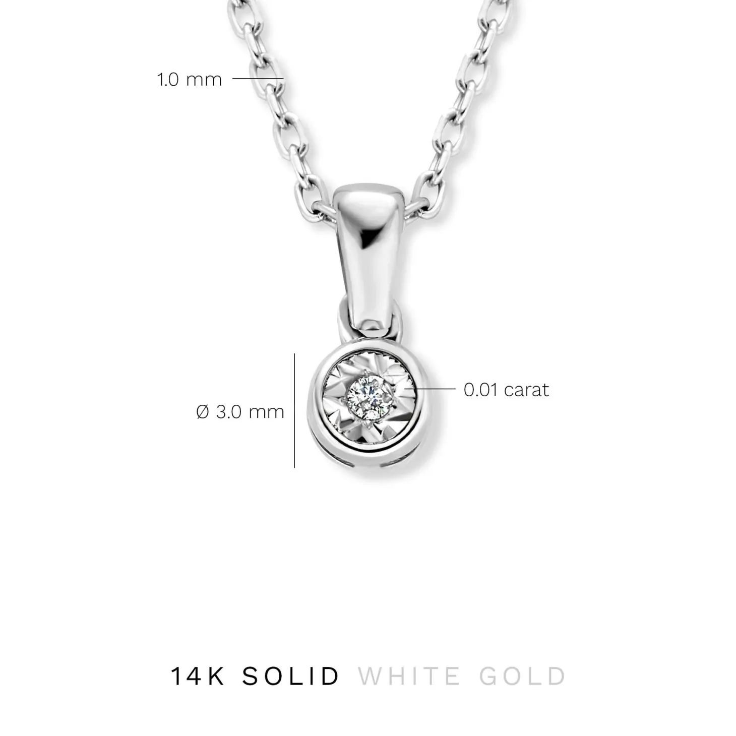 Isabel Bernard De la Paix Inaya 14 karaat witgouden collier met diamant 0.01 karaat Cheap