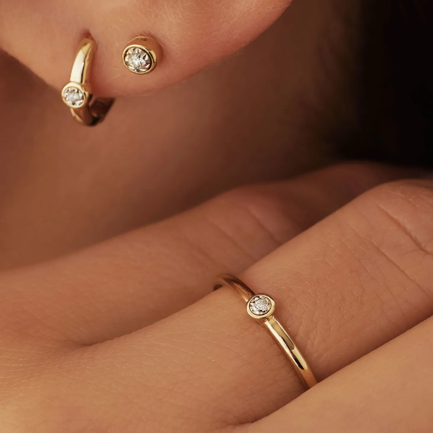 Isabel Bernard De la Paix Inaya 14 karaat gouden ring met diamant 0.01 karaat Best