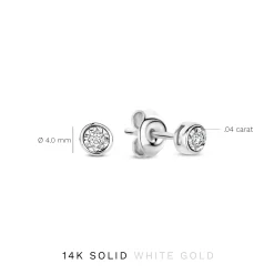 Isabel Bernard De la Paix Inaya 14 karaat witgouden oorknoppen met diamant 0.04 karaat Store