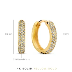 Isabel Bernard De la Paix Laure 14 karaat gouden creolen met diamant 0.25 karaat Store