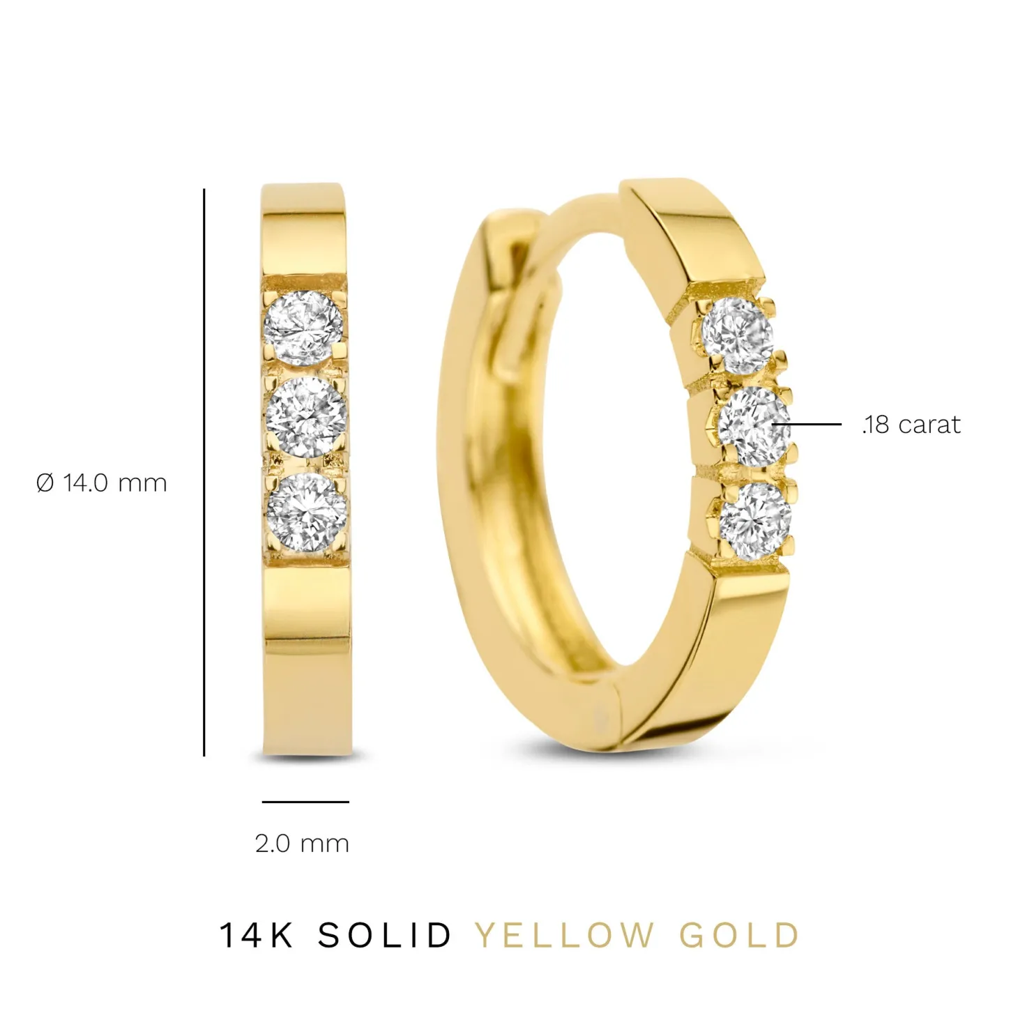 Isabel Bernard De la Paix Madeline 14 karaat gouden creolen met diamant 0.15 karaat Shop