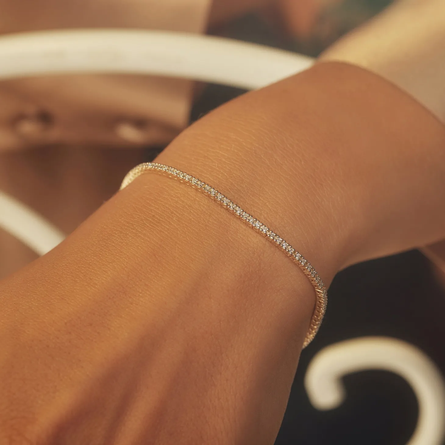Isabel Bernard De la Paix Madeline 14 karaat gouden tennis armband met diamant 1.08 karaat Cheap