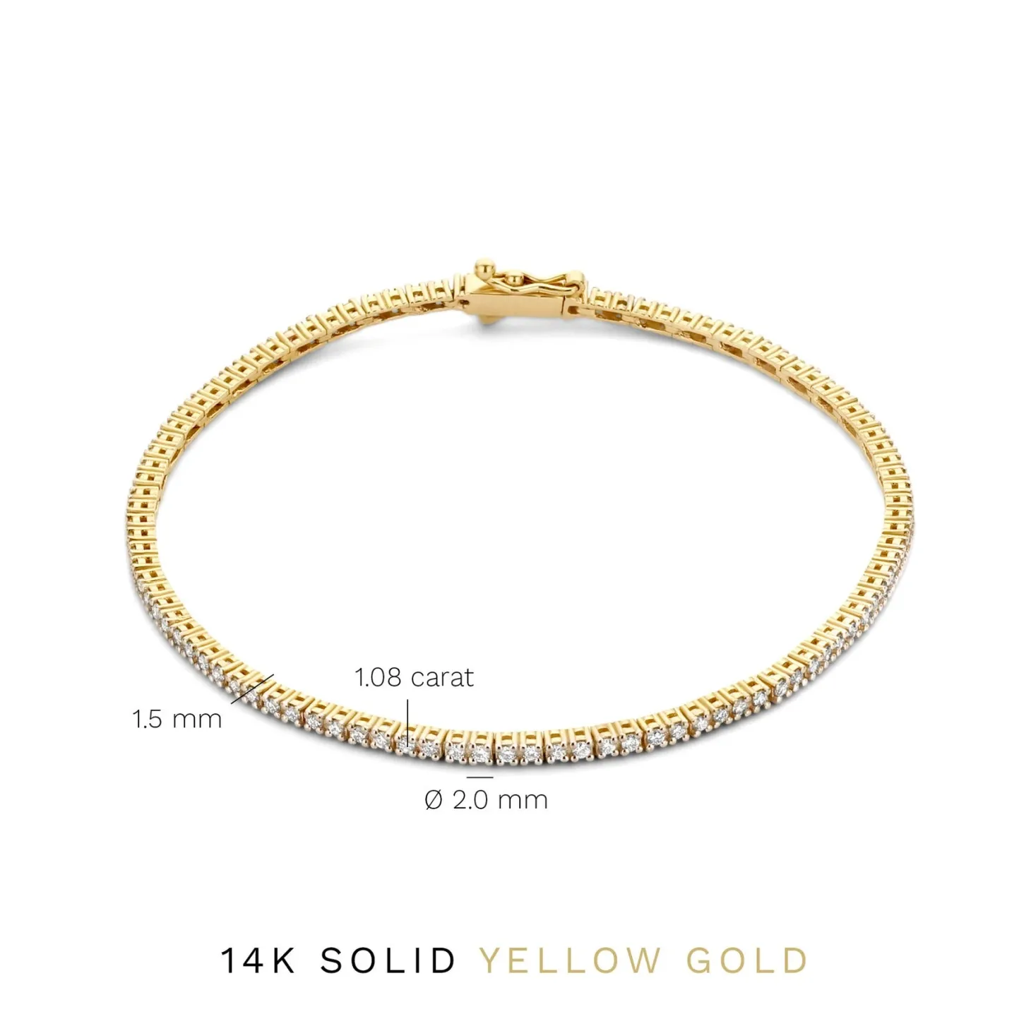 Isabel Bernard De la Paix Madeline 14 karaat gouden tennis armband met diamant 1.08 karaat Cheap