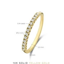 Isabel Bernard De la Paix Madeline 14 karaat gouden ring met diamant 0.14 karaat New
