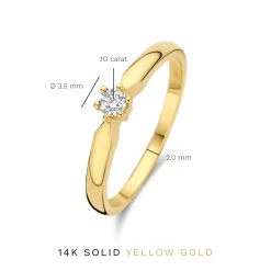 Isabel Bernard De la Paix Sybil 14 karaat gouden ring met diamant 0.10 karaat New