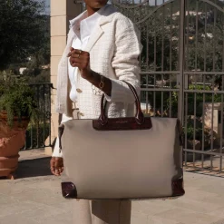 Isabel Bernard Du Louvre Celie taupe weekendtas klein Clearance