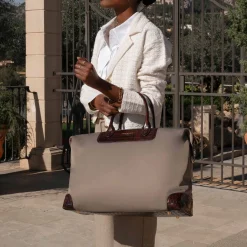 Isabel Bernard Du Louvre Celie taupe weekendtas klein Clearance