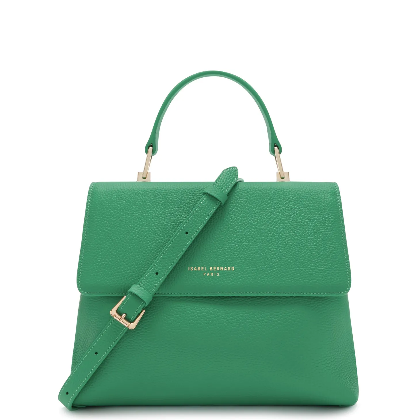 Isabel Bernard Femme Forte Gisel groene leren handtas van kalfsleer Discount
