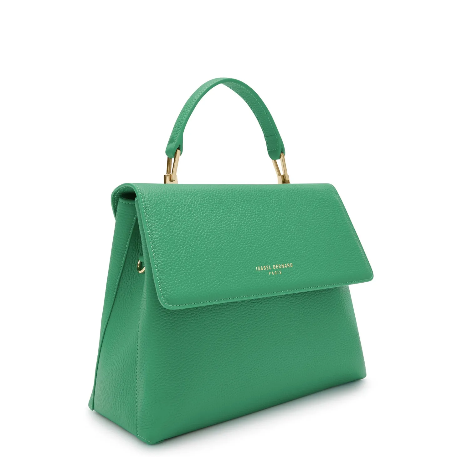 Isabel Bernard Femme Forte Gisel groene leren handtas van kalfsleer Discount