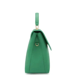 Isabel Bernard Femme Forte Gisel groene leren handtas van kalfsleer Discount