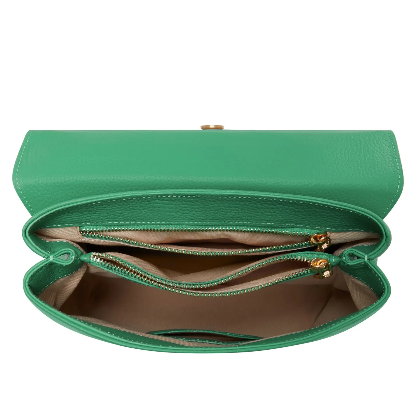 Isabel Bernard Femme Forte Gisel groene leren handtas van kalfsleer Discount