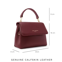 Isabel Bernard Femme Forte Heline bordeaux leren handtas van kalfsleer Sale