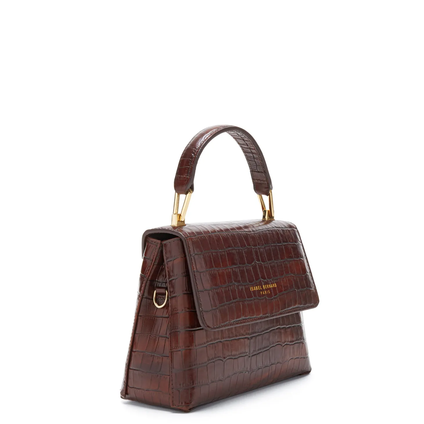 Isabel Bernard Femme Forte Heline croco bruine leren handtas van kalfsleer Fashion