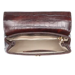 Isabel Bernard Femme Forte Heline croco bruine leren handtas van kalfsleer Fashion