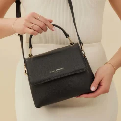 Isabel Bernard Femme Forte Heline zwarte leren handtas van kalfsleer New