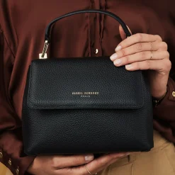 Isabel Bernard Femme Forte Heline zwarte leren handtas van kalfsleer New
