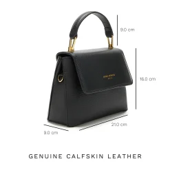 Isabel Bernard Femme Forte Heline zwarte leren handtas van kalfsleer New