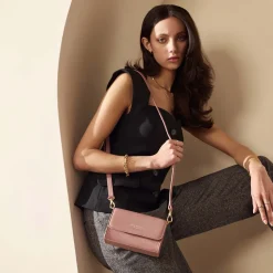 Isabel Bernard Femme Forte Kim roze leren crossbody tas van kalfsleer Outlet