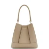 Isabel Bernard Femme Forte Macie taupe leren schoudertas van kalfsleer Online