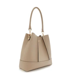 Isabel Bernard Femme Forte Macie taupe leren schoudertas van kalfsleer Online