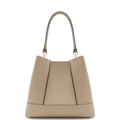 Isabel Bernard Femme Forte Macie taupe leren schoudertas van kalfsleer Online