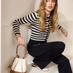 Isabel Bernard Femme Forte Minette crème leren handtas van kalfsleer Outlet