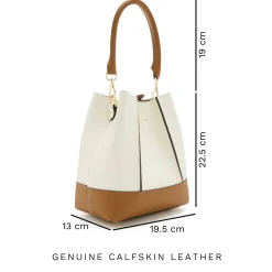 Isabel Bernard Femme Forte Minette crème leren handtas van kalfsleer Outlet