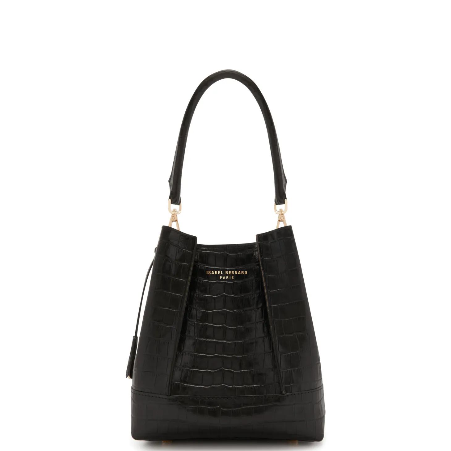 Isabel Bernard Femme Forte Minette croco zwarte leren handtas van kalfsleer Flash Sale
