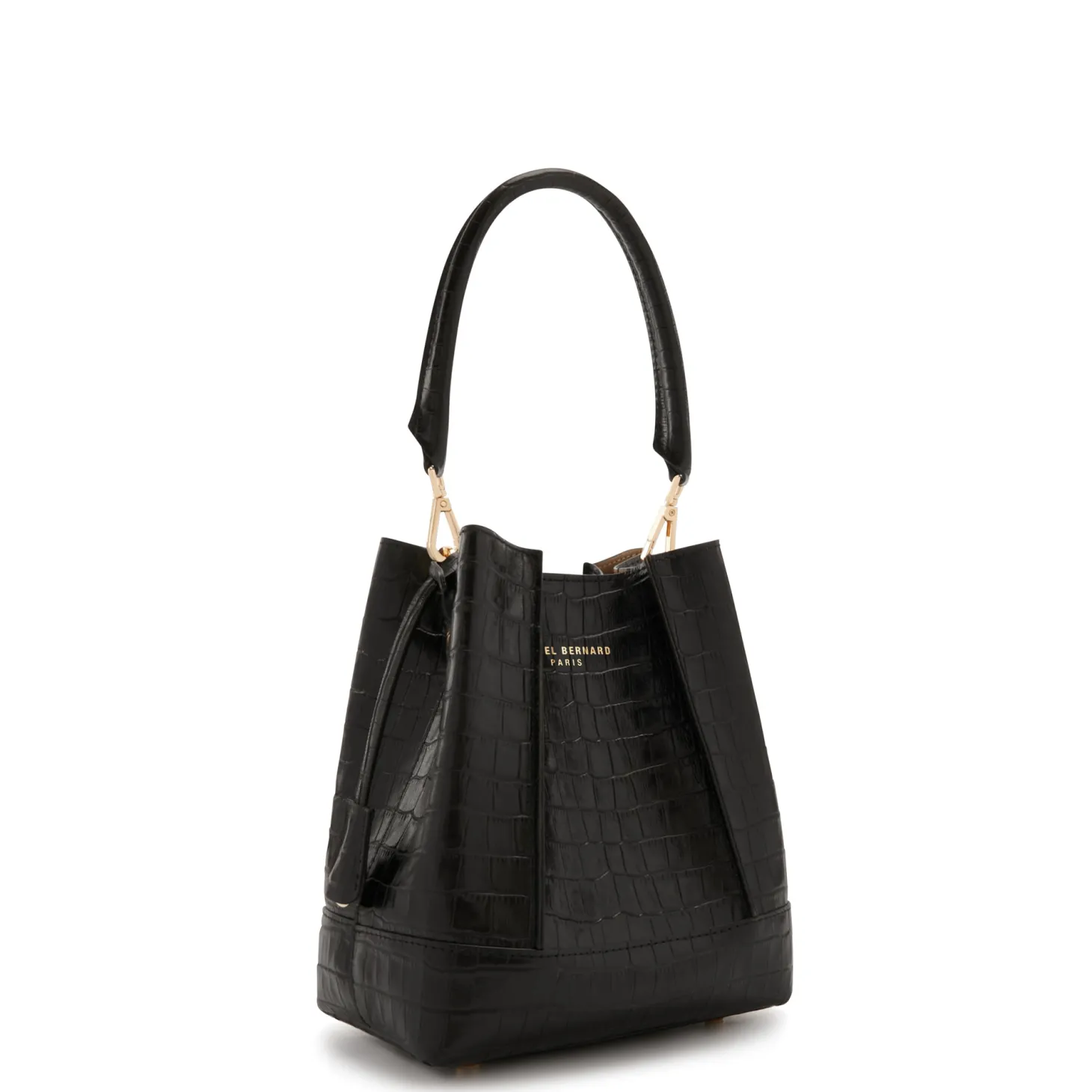Isabel Bernard Femme Forte Minette croco zwarte leren handtas van kalfsleer Flash Sale