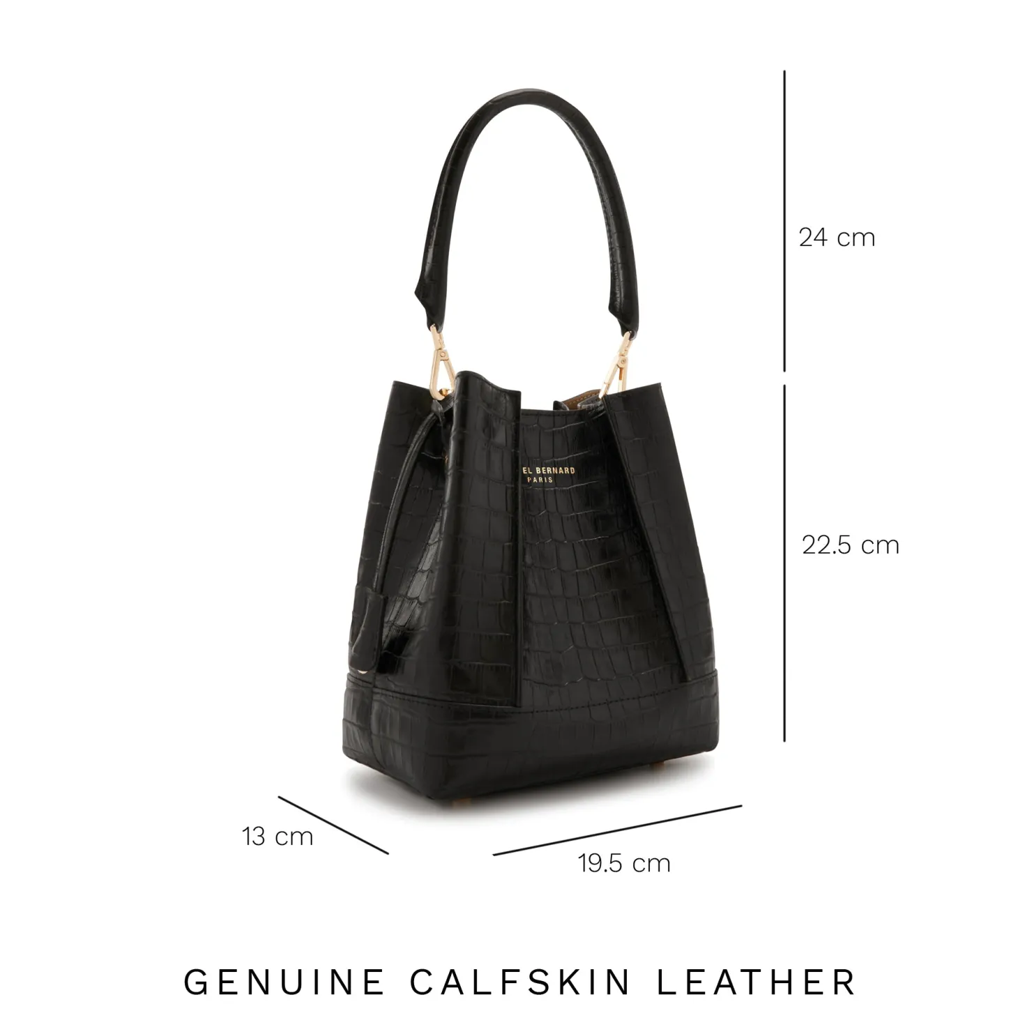 Isabel Bernard Femme Forte Minette croco zwarte leren handtas van kalfsleer Flash Sale